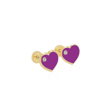 Heart Enamel Purple