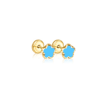 Flat Flower with enamel