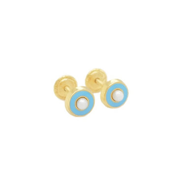 Enamel Circle with Pearl